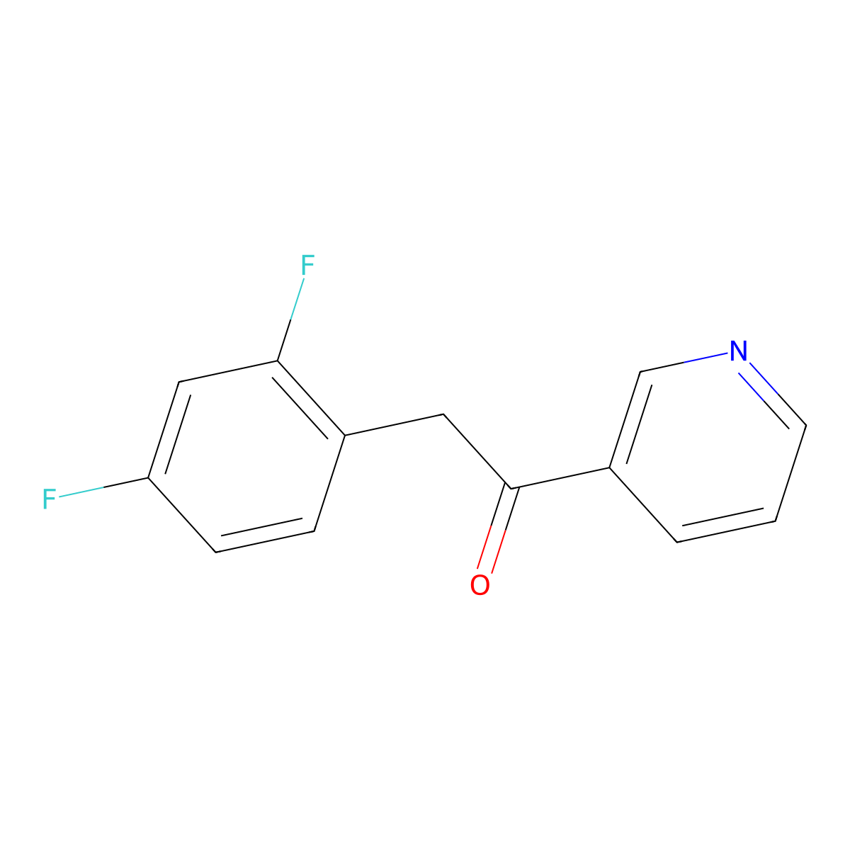2-(2,4-Difluorophenyl)-1-(pyridin-3-yl)ethan-1-one molecular structure, CAS 1285349-13-4