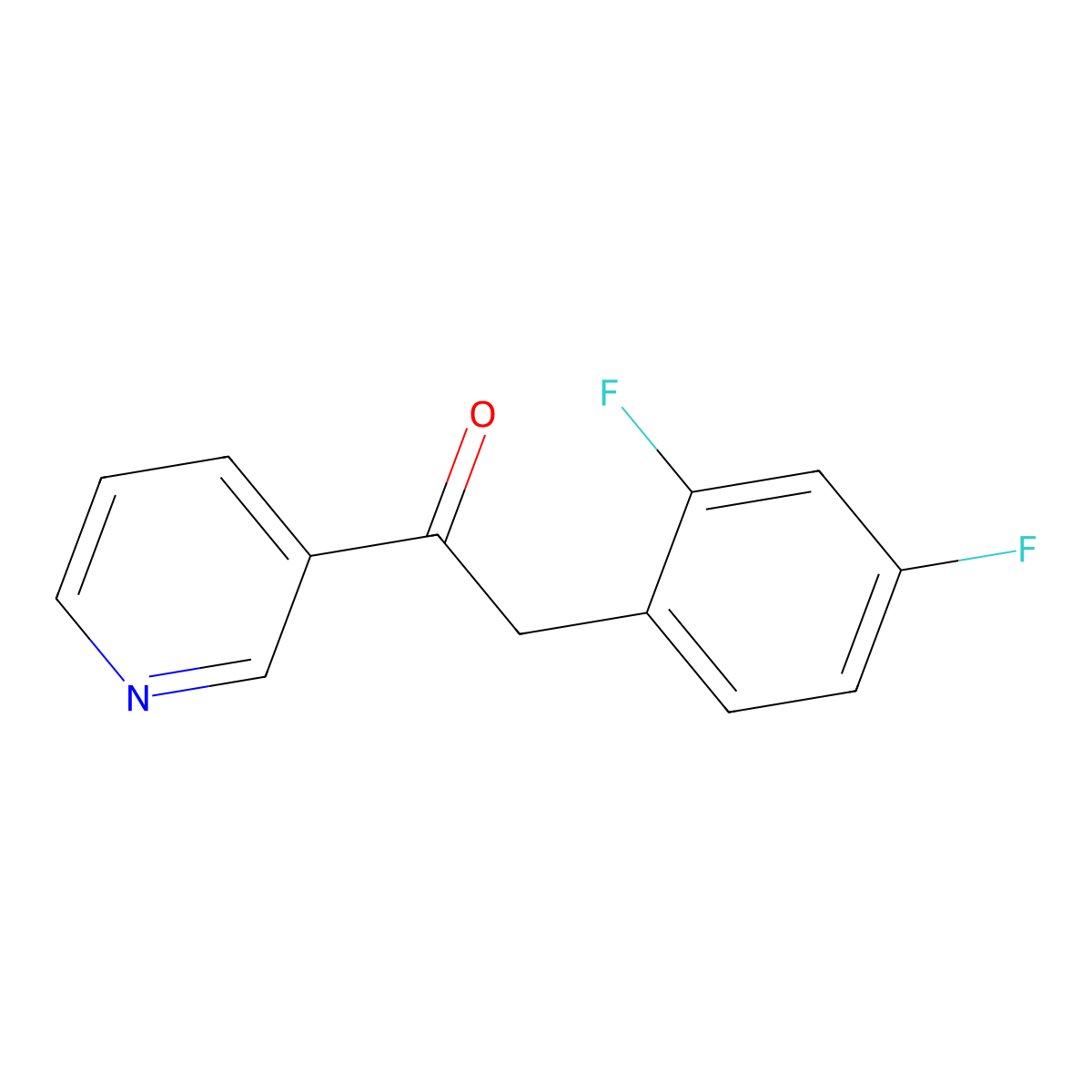 2-(2,4-Difluorophenyl)-1-(pyridin-3-yl)ethan-1-one molecular structure, CAS 1285349-13-4