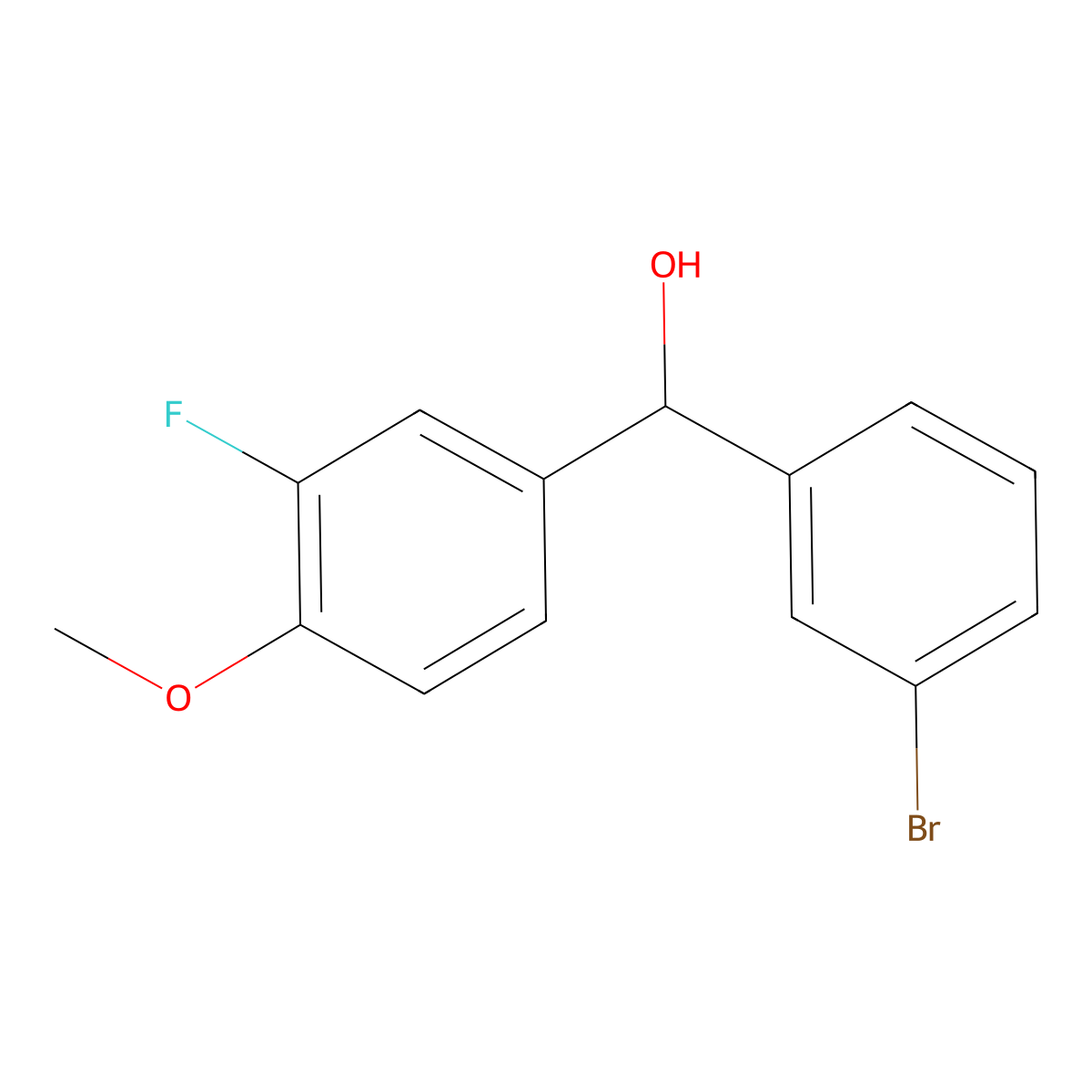 (3-Bromophenyl)(3-fluoro-4-methoxyphenyl)methanol molecular structure, CAS 1285349-75-8