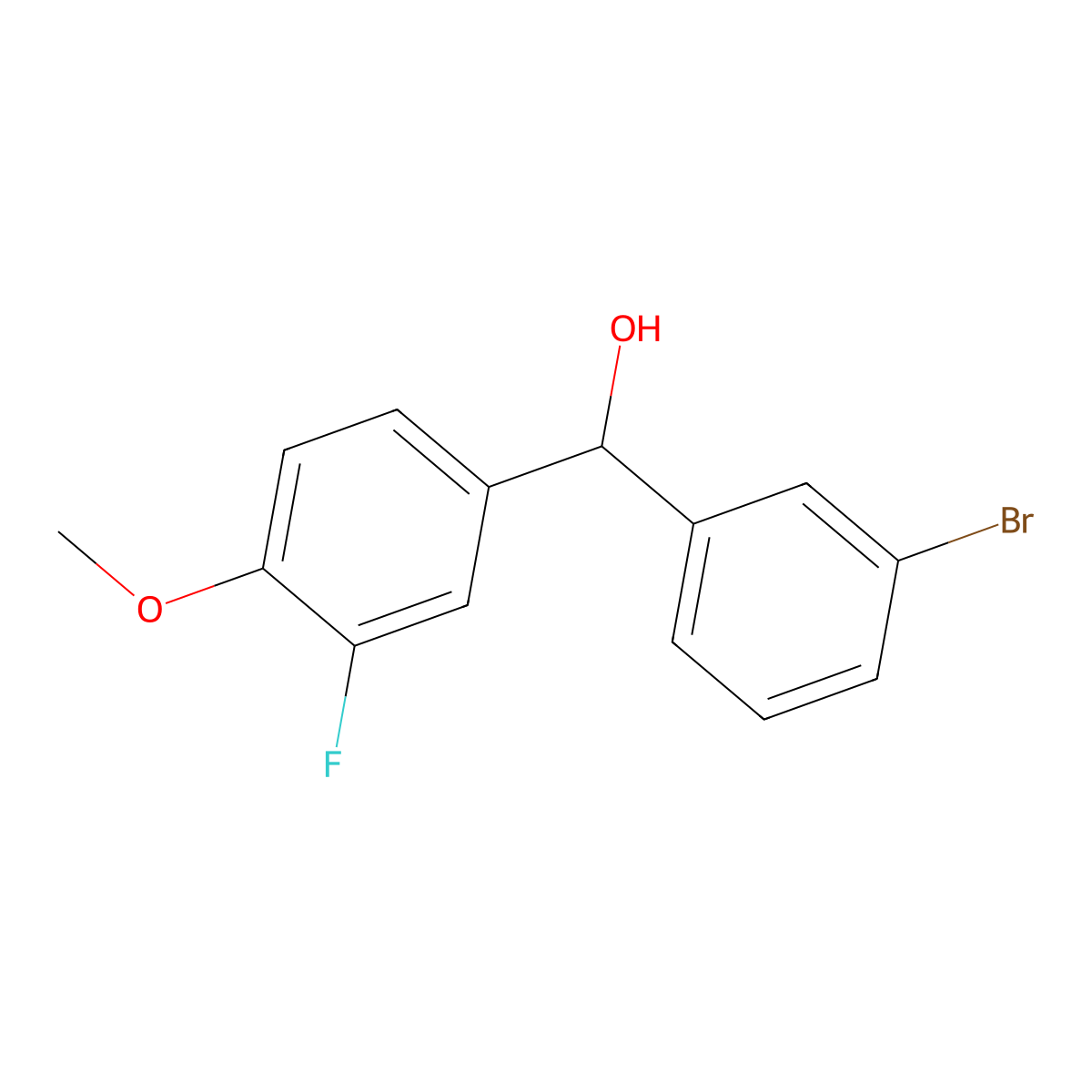 (3-Bromophenyl)(3-fluoro-4-methoxyphenyl)methanol molecular structure, CAS 1285349-75-8