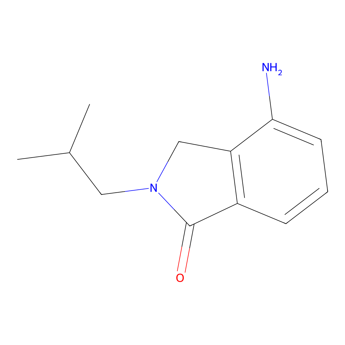 4-Amino-2-(2-methylpropyl)-2,3-dihydro-1H-isoindol-1-one molecular structure, CAS 1285350-52-8