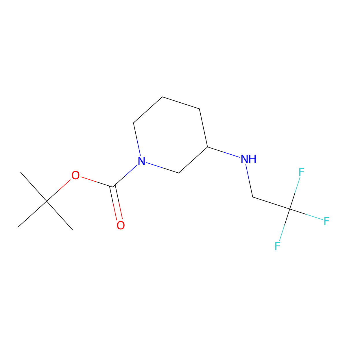 Tert-butyl 3-((2,2,2-trifluoroethyl)amino)piperidine-1-carboxylate molecular structure, CAS 1285359-02-5