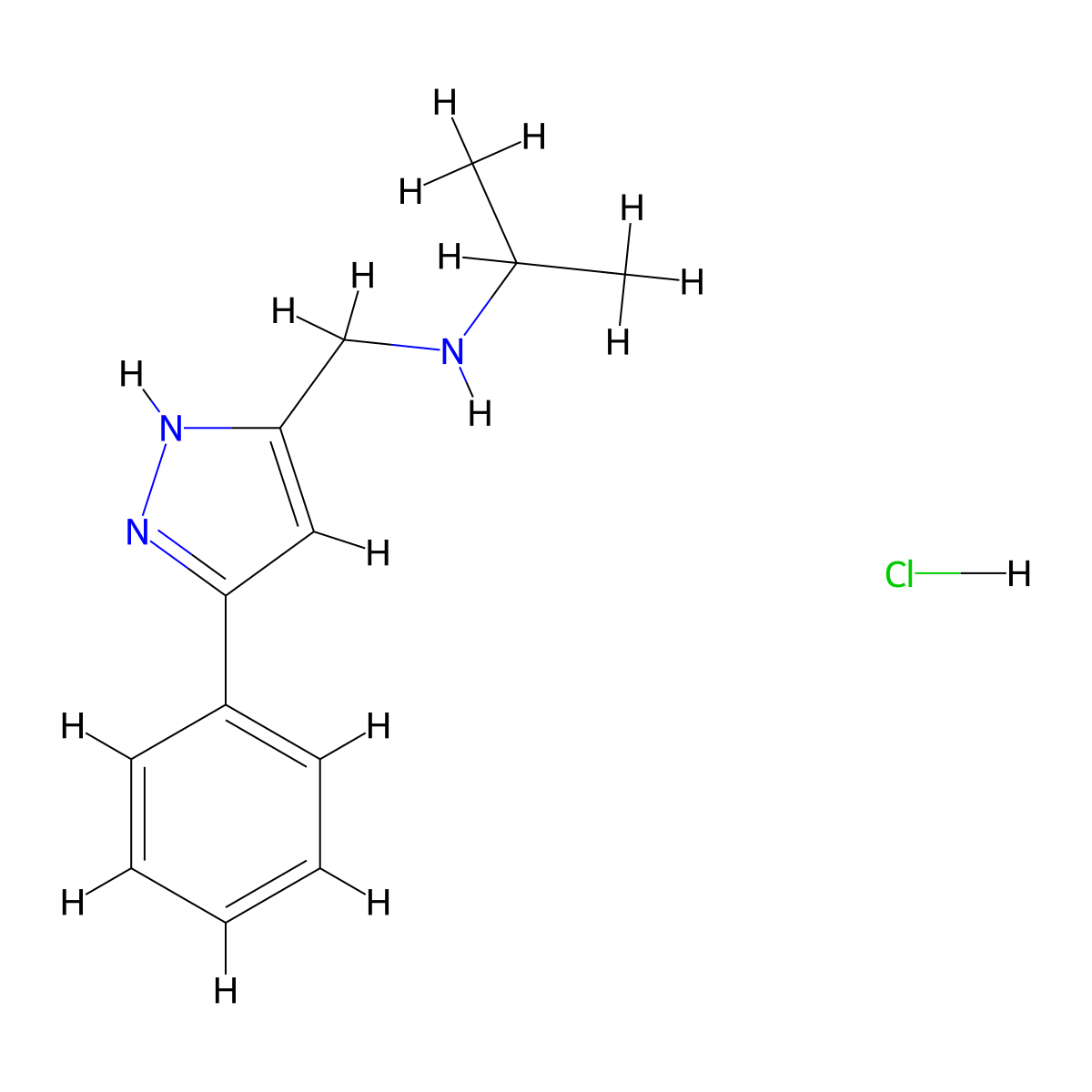 N-[(5-Phenyl-1H-pyrazol-3-yl)methyl]-2-propanamine hydrochloride molecular structure, CAS 1285367-99-8