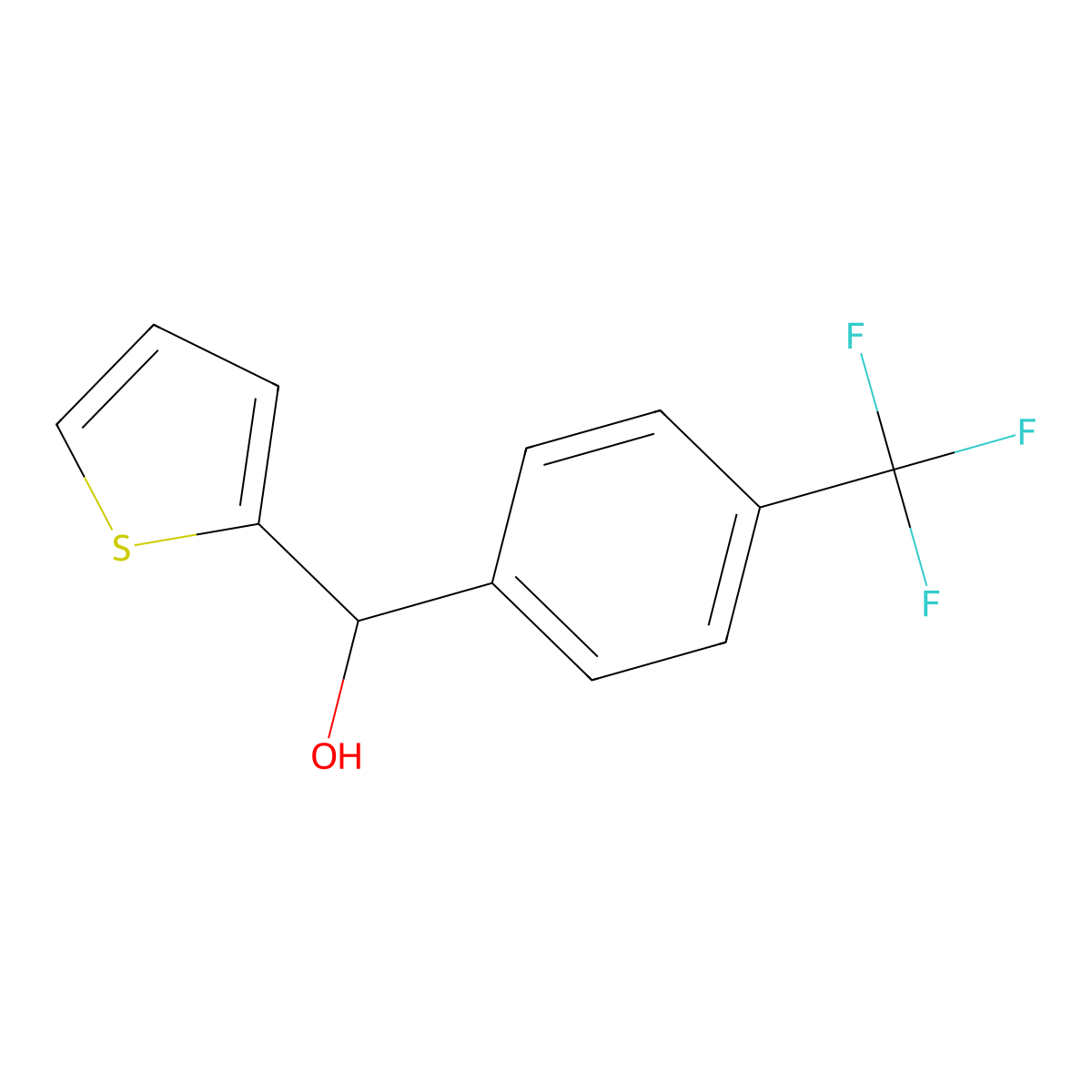 Thiophen-2-yl(4-(trifluoromethyl)phenyl)methanol molecular structure, CAS 1285389-87-8