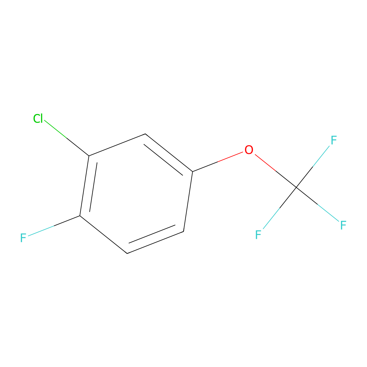 2-Chloro-1-fluoro-4-(trifluoromethoxy)benzene molecular structure, CAS 128540-52-3