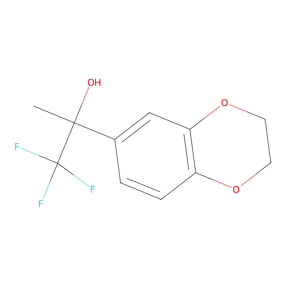 2-(2,3-Dihydrobenzo[b][1,4]dioxin-6-yl)-1,1,1-trifluoropropan-2-ol molecular structure, CAS 1285409-06-4