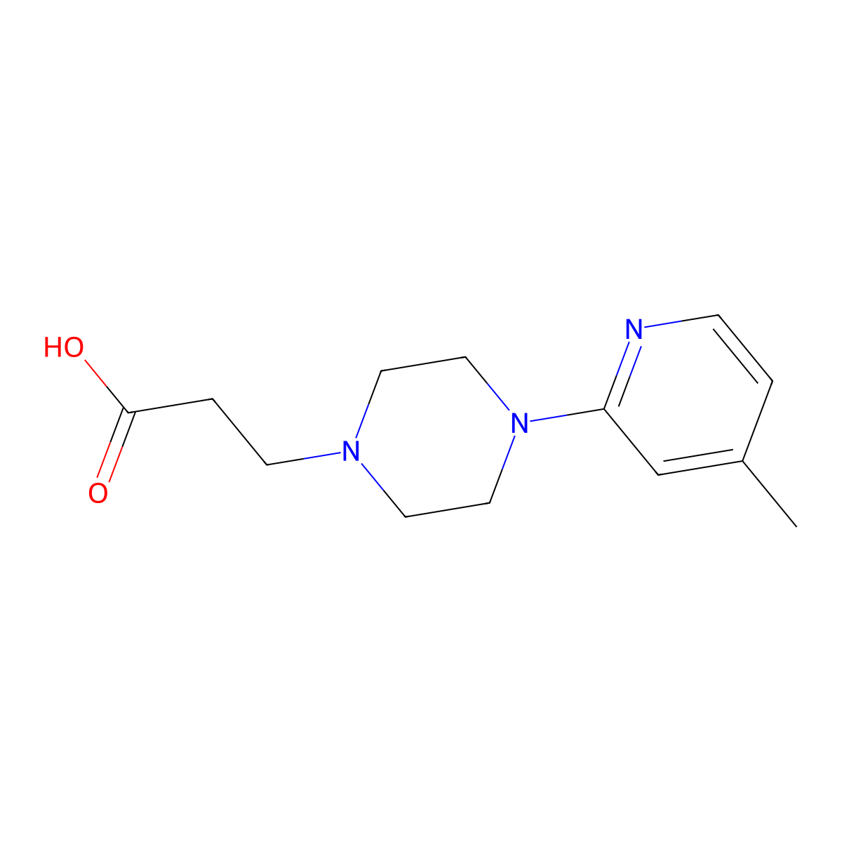 3-[4-(4-Methylpyridin-2-yl)piperazin-1-yl]propanoic acid molecular structure, CAS 1285432-14-5