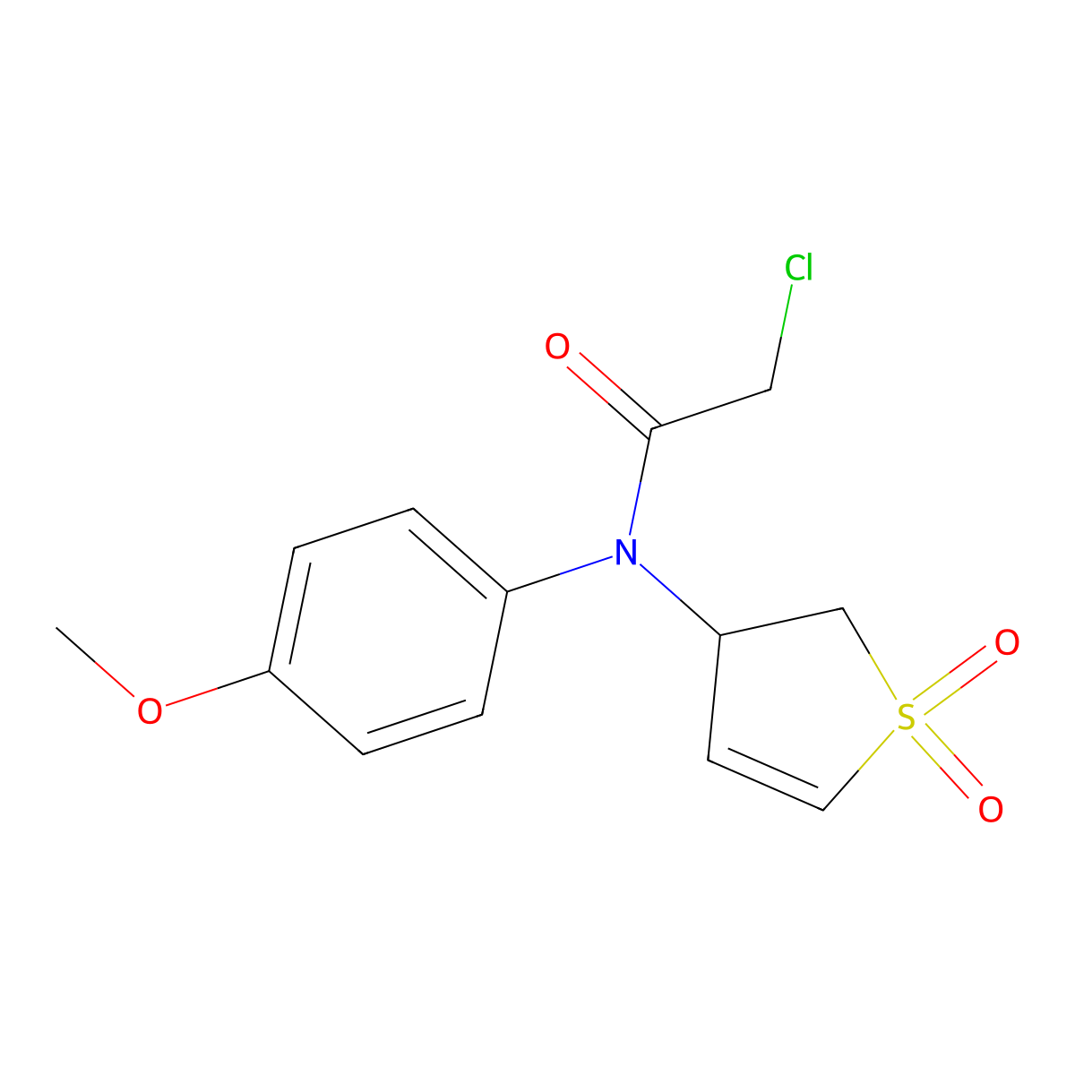 2-Chloro-N-(1,1-dioxo-2,3-dihydro-1lambda6-thiophen-3-yl)-N-(4-methoxyphenyl)acetamide molecular structure, CAS 1285436-65-8