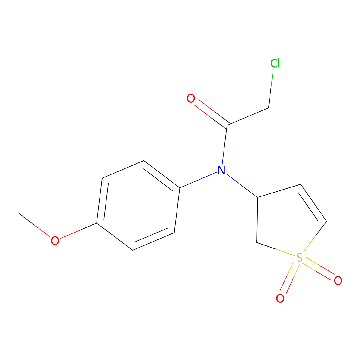 2-Chloro-N-(1,1-dioxo-2,3-dihydro-1lambda6-thiophen-3-yl)-N-(4-methoxyphenyl)acetamide molecular structure, CAS 1285436-65-8