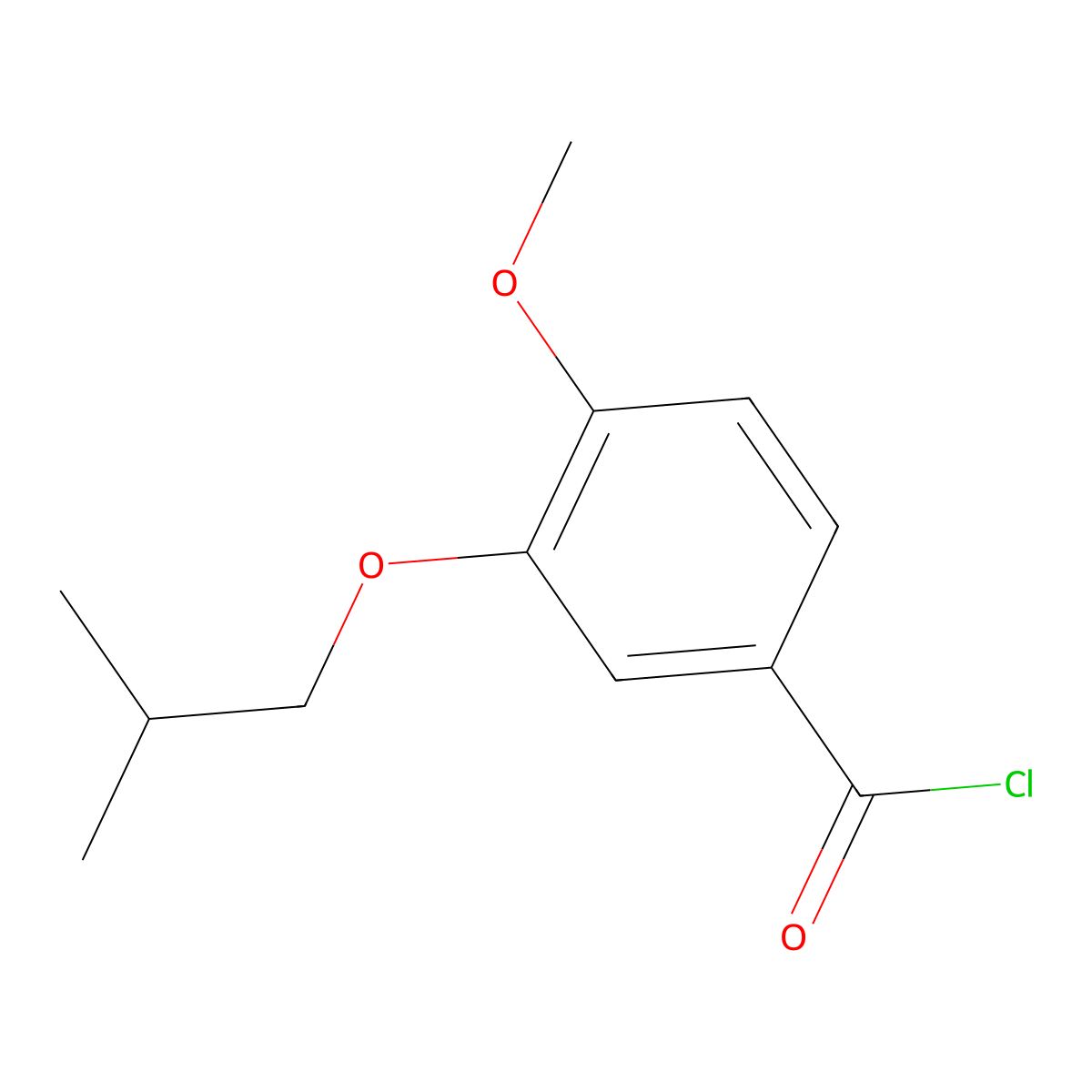 3-iso-Butoxy-4-methoxybenzoyl chloride molecular structure, CAS 1285445-47-7