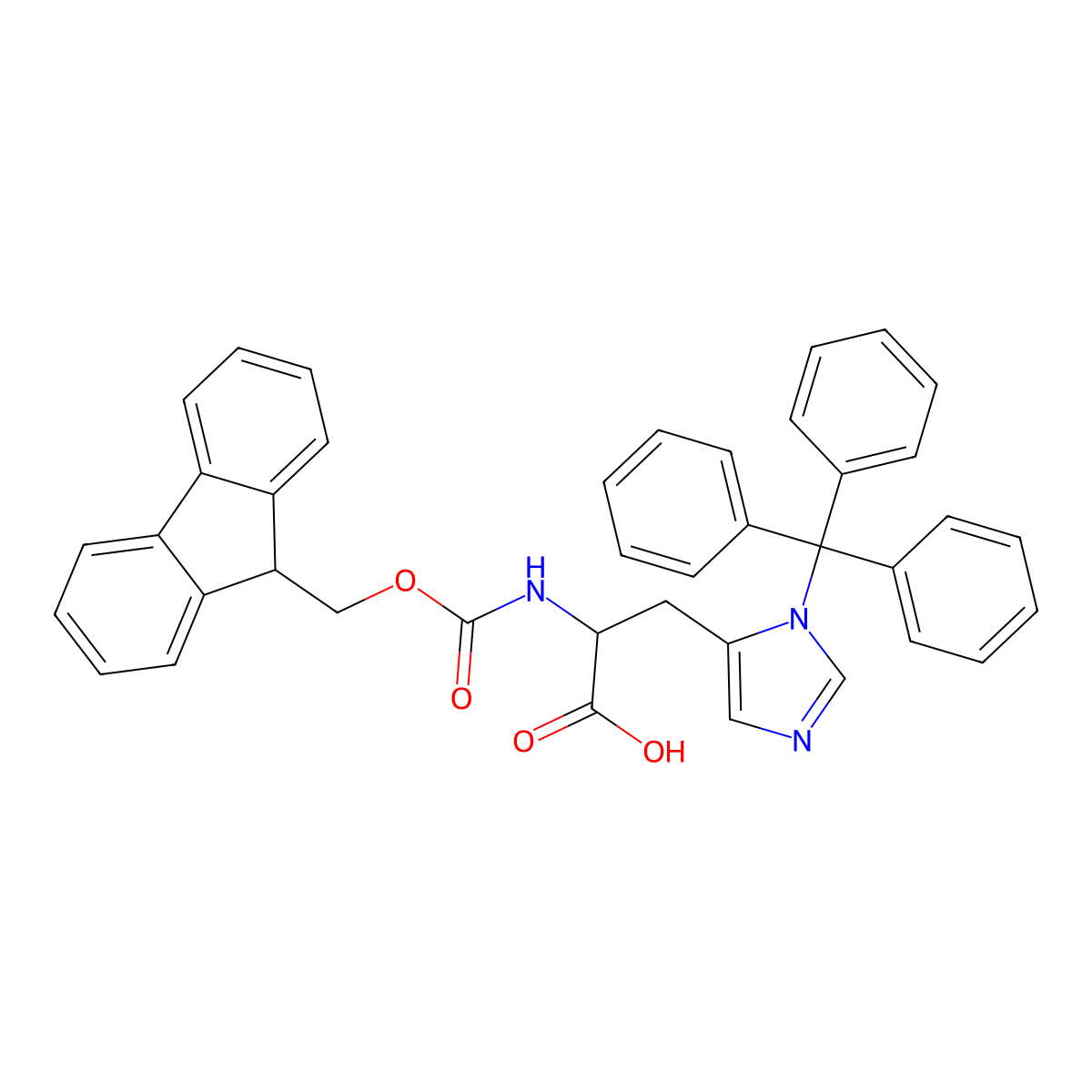 N-FMOC-3-(triphenylmethyl)-L-histidine molecular structure, CAS 128545-09-5