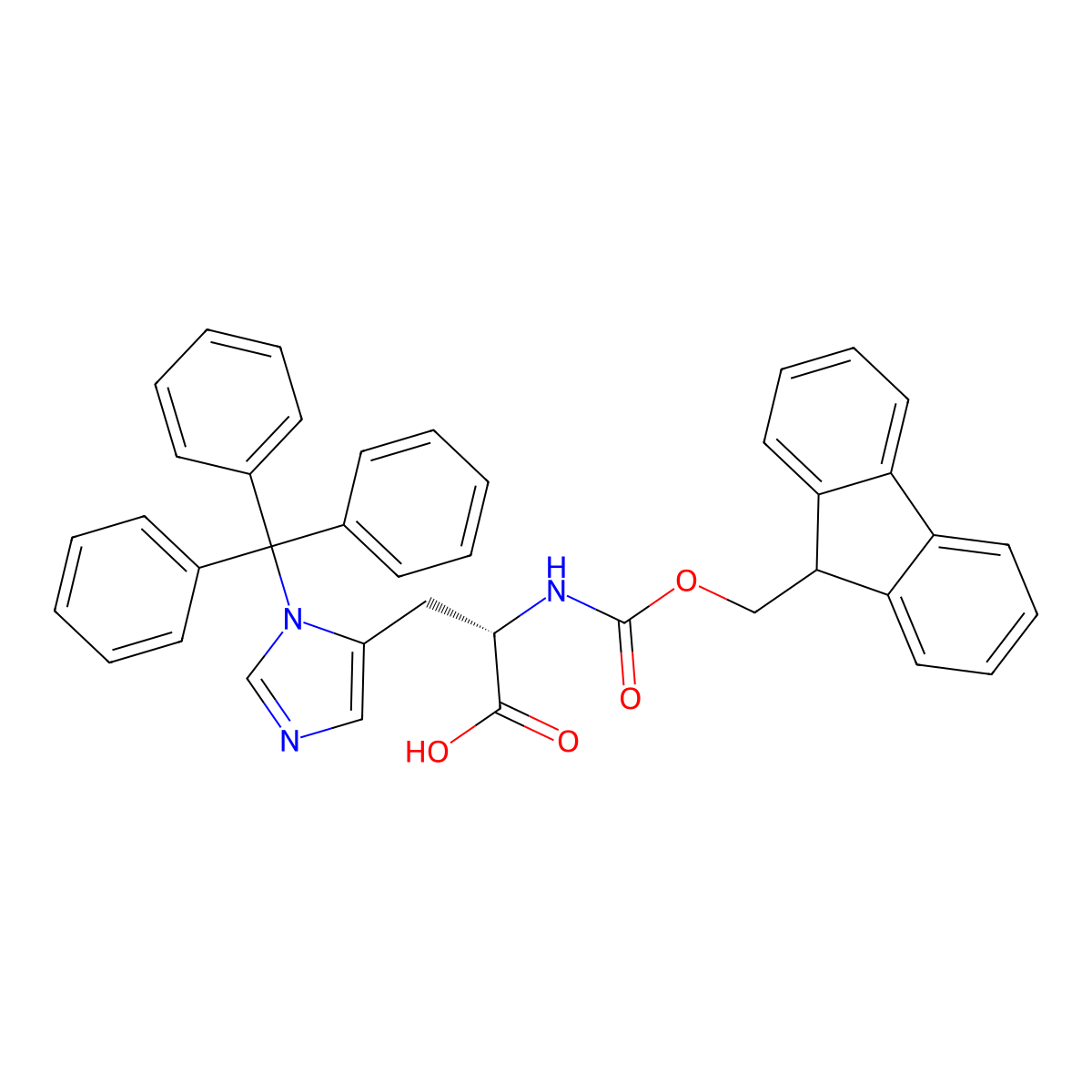 N-FMOC-3-(triphenylmethyl)-L-histidine molecular structure, CAS 128545-09-5
