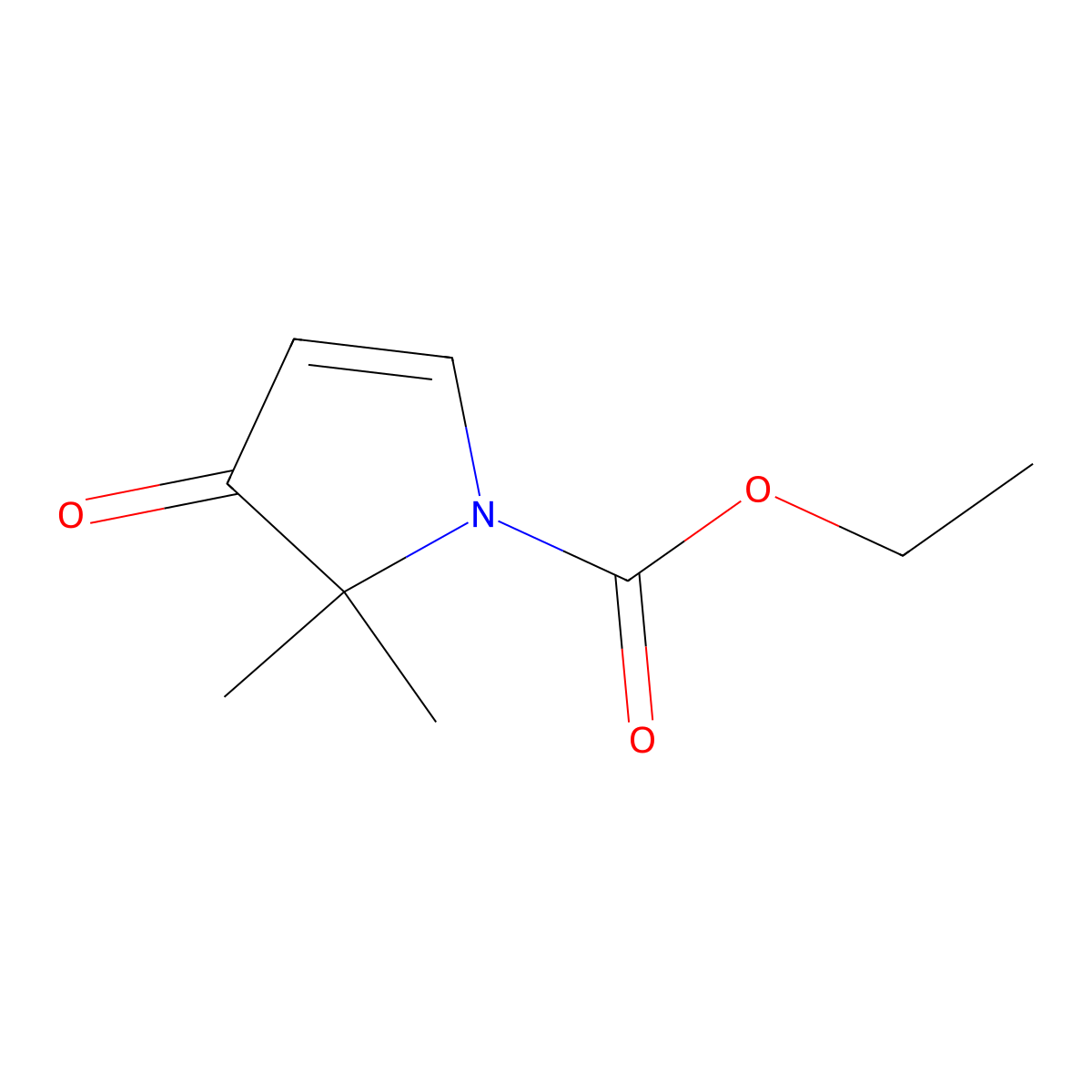 Ethyl 2,2-dimethyl-3-oxo-2,3-dihydro-1H-pyrrole-1-carboxylate molecular structure, CAS 128545-47-1