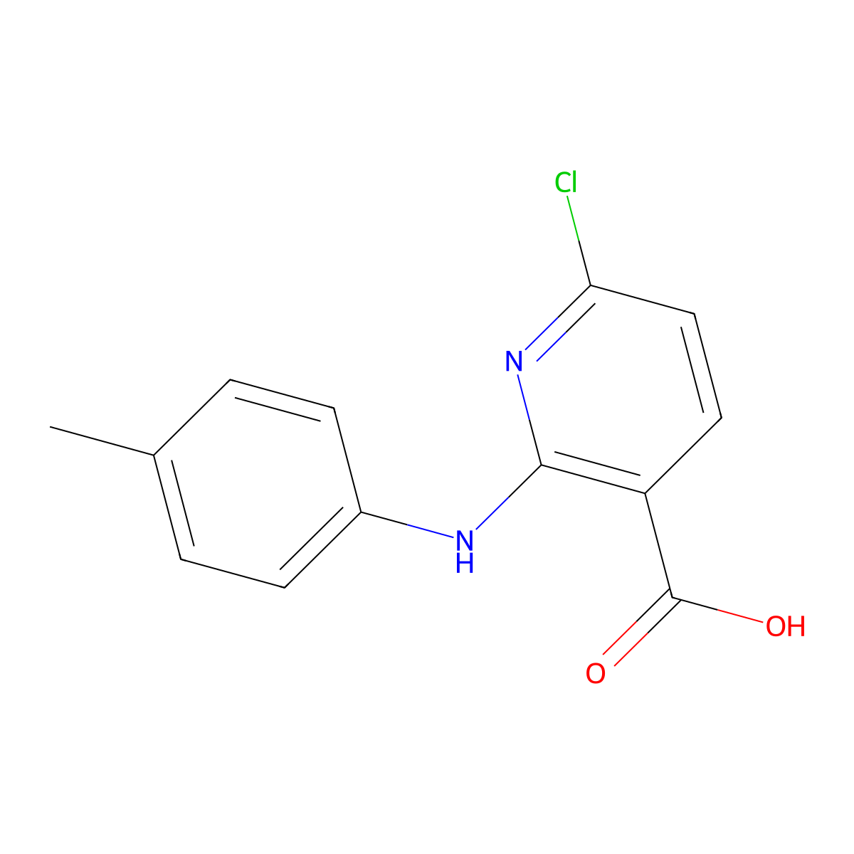 6-Chloro-2-(4-methylanilino)pyridine-3-carboxylic acid molecular structure, CAS 1285453-55-5