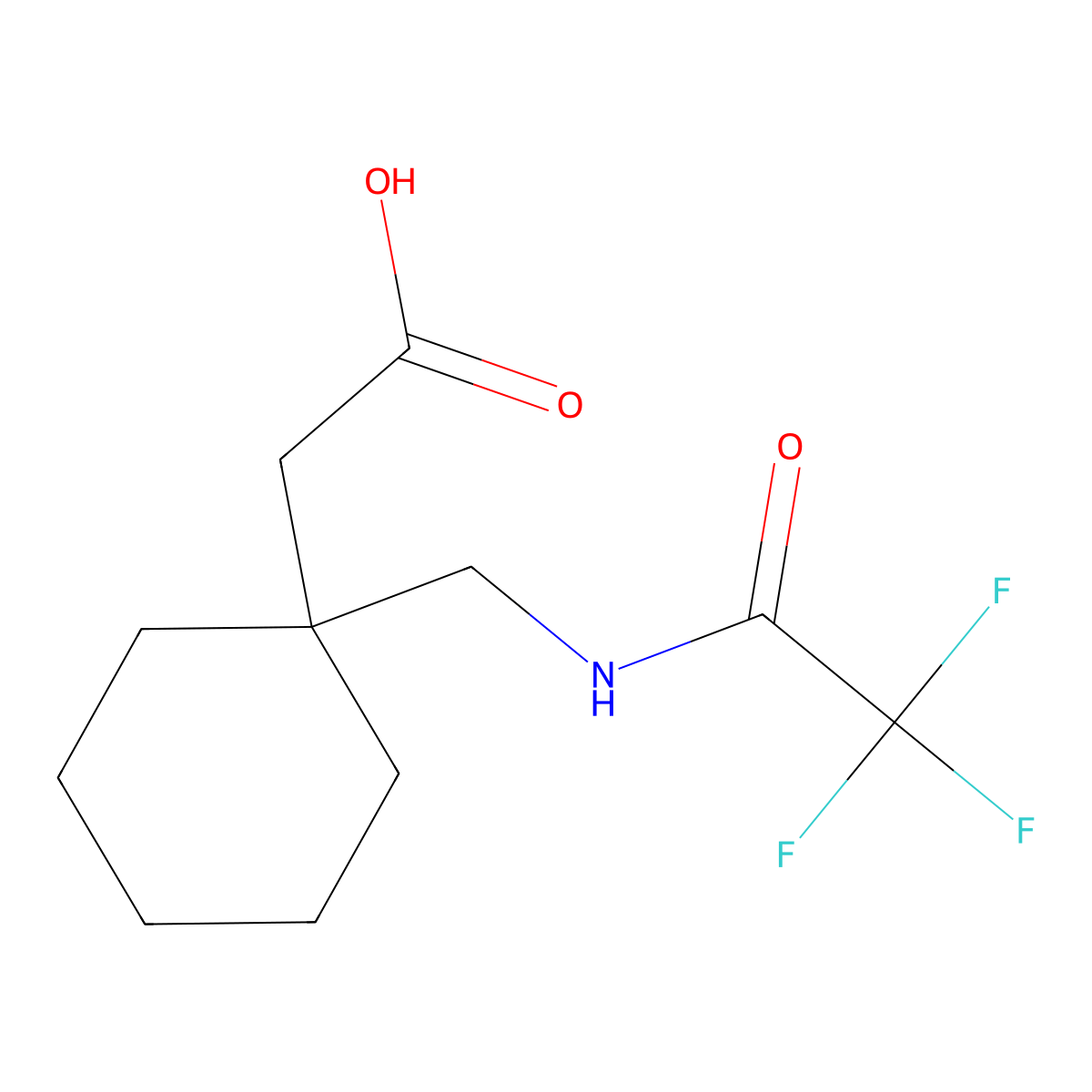 2-{1-[(Trifluoroacetamido)methyl]cyclohexyl}acetic acid molecular structure, CAS 1285486-53-4