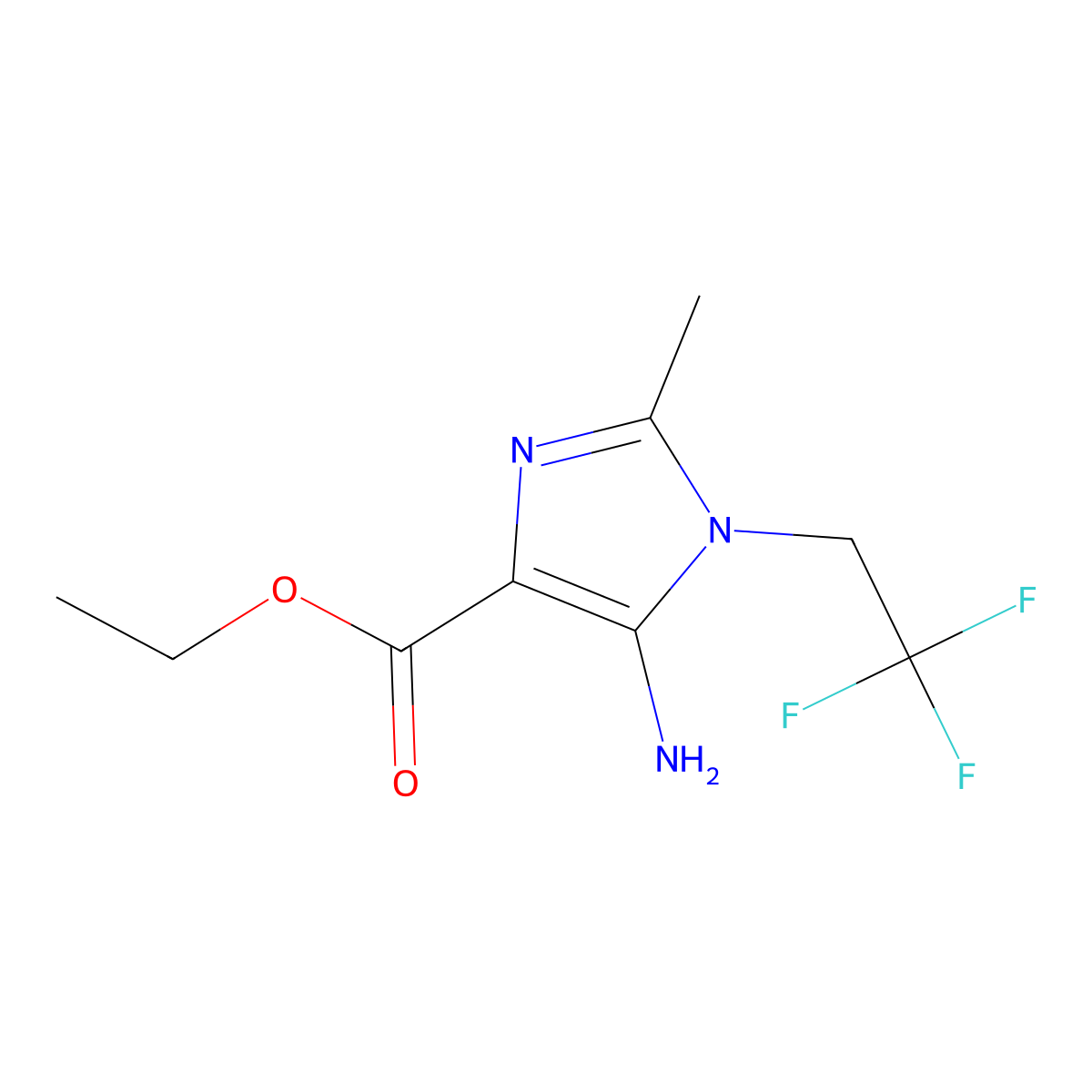 ethyl 5-amino-2-methyl-1-(2,2,2-trifluoroethyl)-1H-imidazole-4-carboxylate molecular structure, CAS 1285486-92-1