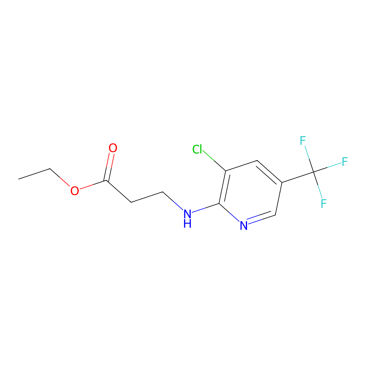 Ethyl 3-{[3-chloro-5-(trifluoromethyl)pyridin-2-yl]amino}propanoate molecular structure, CAS 1285490-79-0