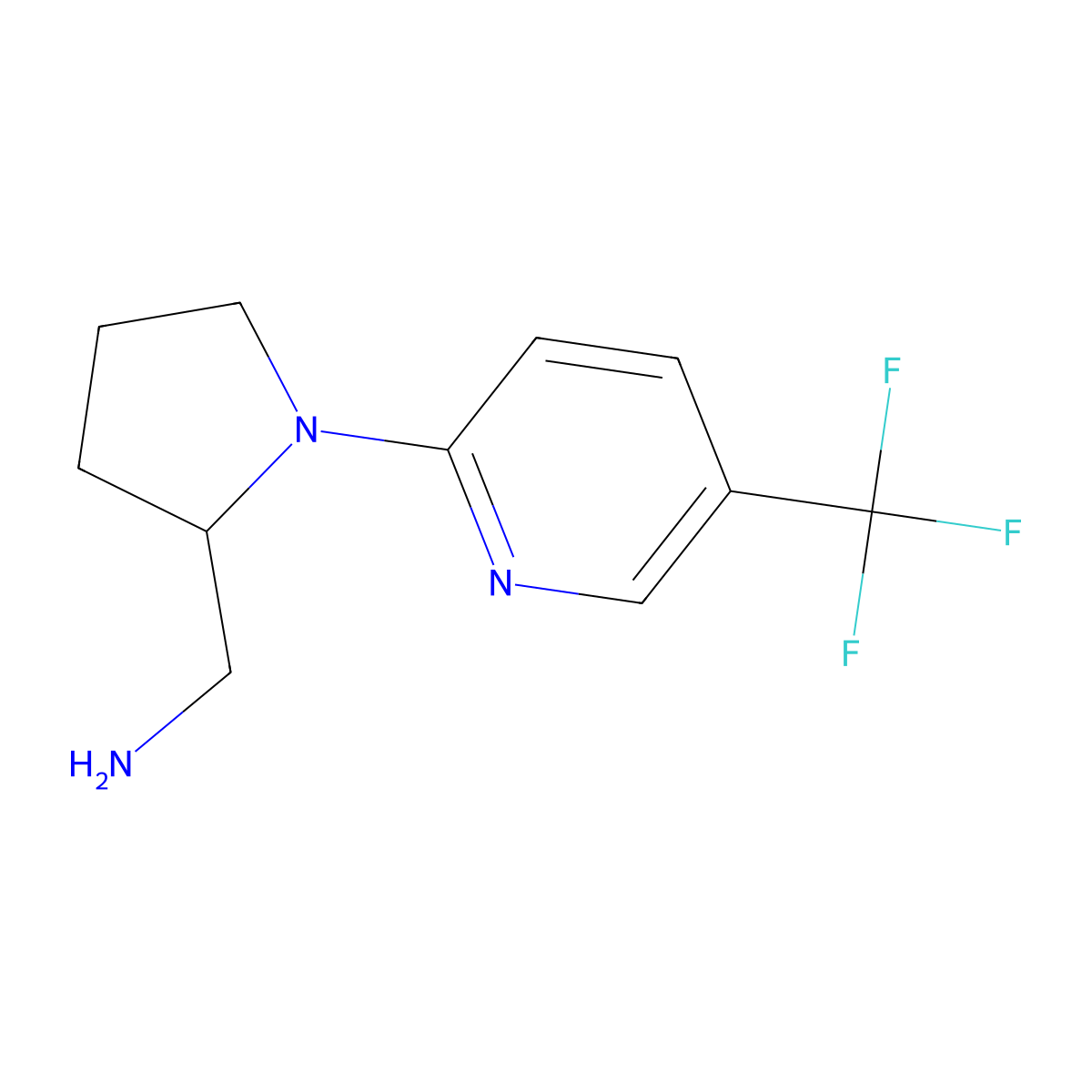 (1-(5-(Trifluoromethyl)pyridin-2-yl)pyrrolidin-2-yl)methanamine molecular structure, CAS 1285496-63-0