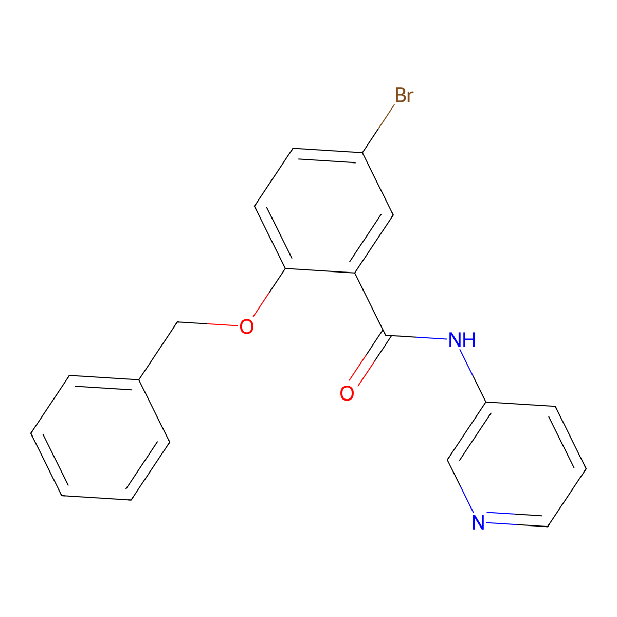 2-(benzyloxy)-5-bromo-N-(pyridin-3-yl)benzamide molecular structure, CAS 1285513-32-7