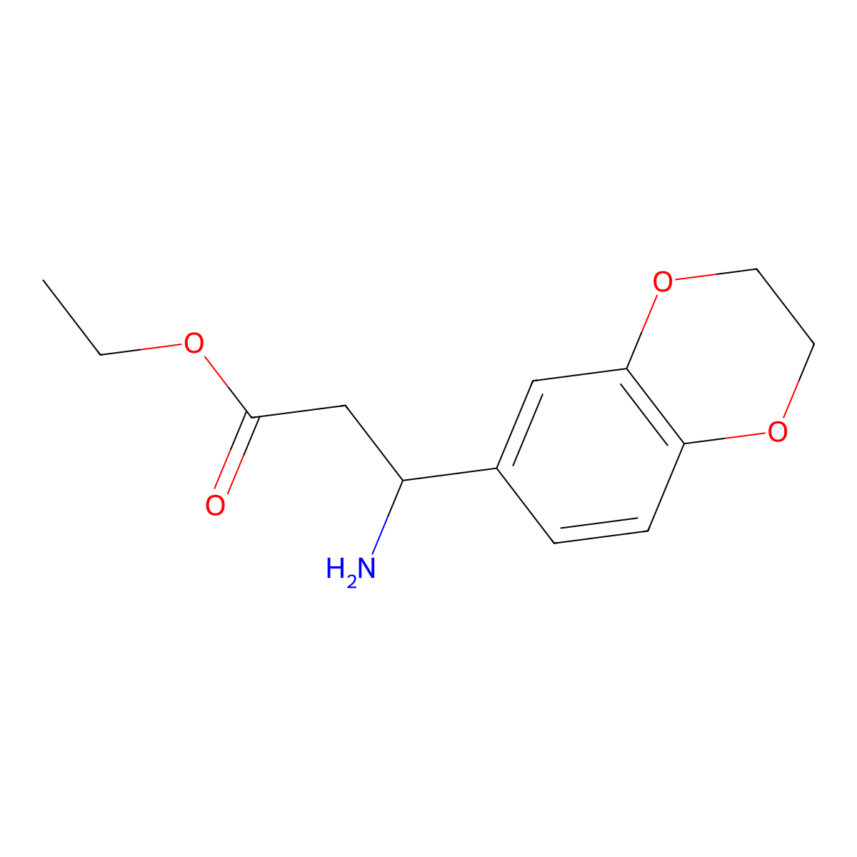 (betaS)-beta-Amino-2,3-dihydro-1,4-benzodioxin-6-propanoic acid ethyl ester molecular structure, CAS 1285518-49-1