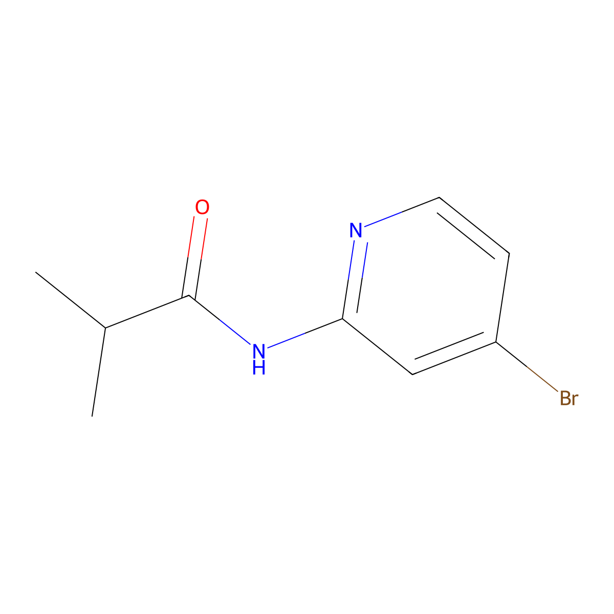 N-(4-bromopyridin-2-yl)-2-methylpropanamide molecular structure, CAS 1285530-32-6