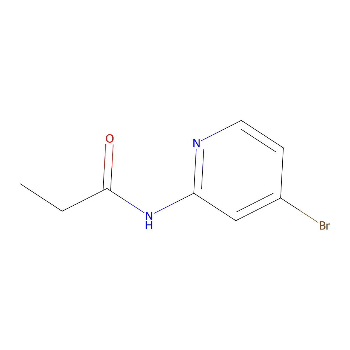 N-(4-bromopyridin-2-yl)propanamide molecular structure, CAS 1285530-55-3