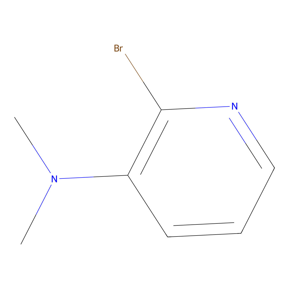 2-bromo-N,N-dimethylpyridin-3-amine molecular structure, CAS 1285538-36-4