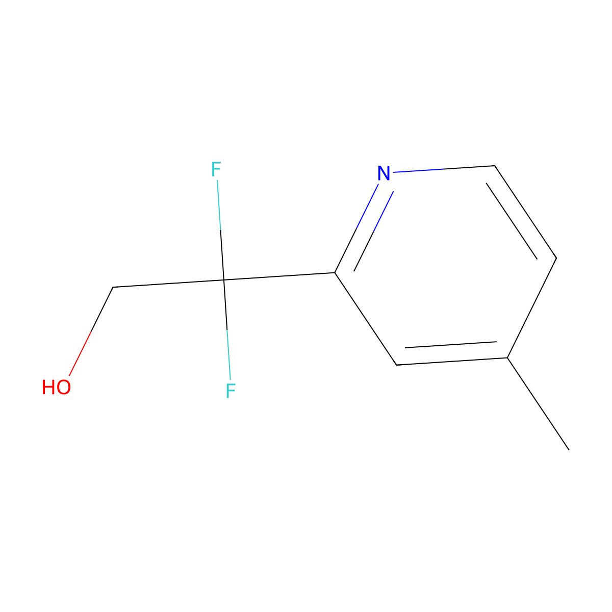 2,2-Difluoro-2-(4-methylpyridin-2-yl)ethan-1-ol molecular structure, CAS 1285539-24-3