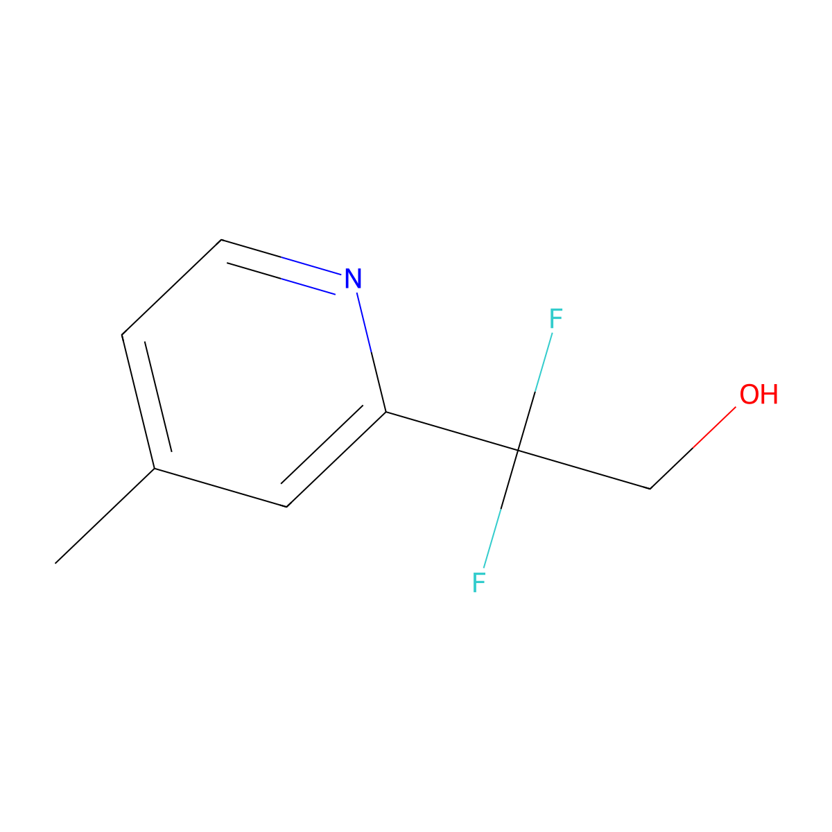 2,2-Difluoro-2-(4-methylpyridin-2-yl)ethan-1-ol molecular structure, CAS 1285539-24-3