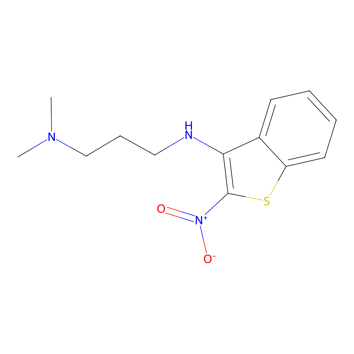 1,3-Propanediamine, N,N-dimethyl-N'-(2-nitrobenzo(b)thien-3-yl)- molecular structure, CAS 128554-82-5