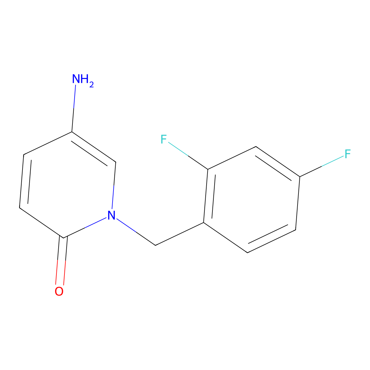 5-Amino-1-[(2,4-difluorophenyl)methyl]-1,2-dihydropyridin-2-one molecular structure, CAS 1285552-35-3