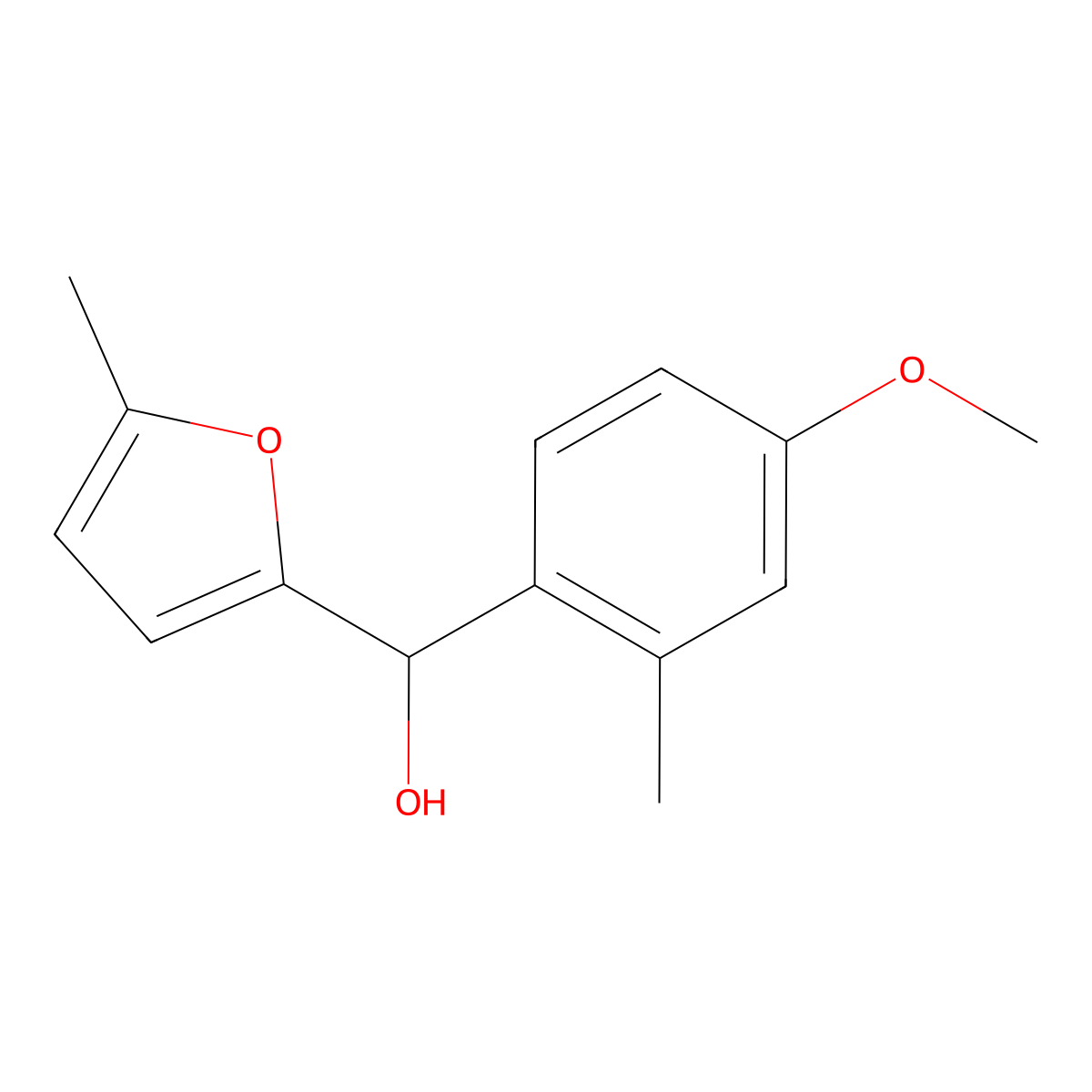 (4-Methoxy-2-methylphenyl)(5-methylfuran-2-yl)methanol molecular structure, CAS 1285562-33-5
