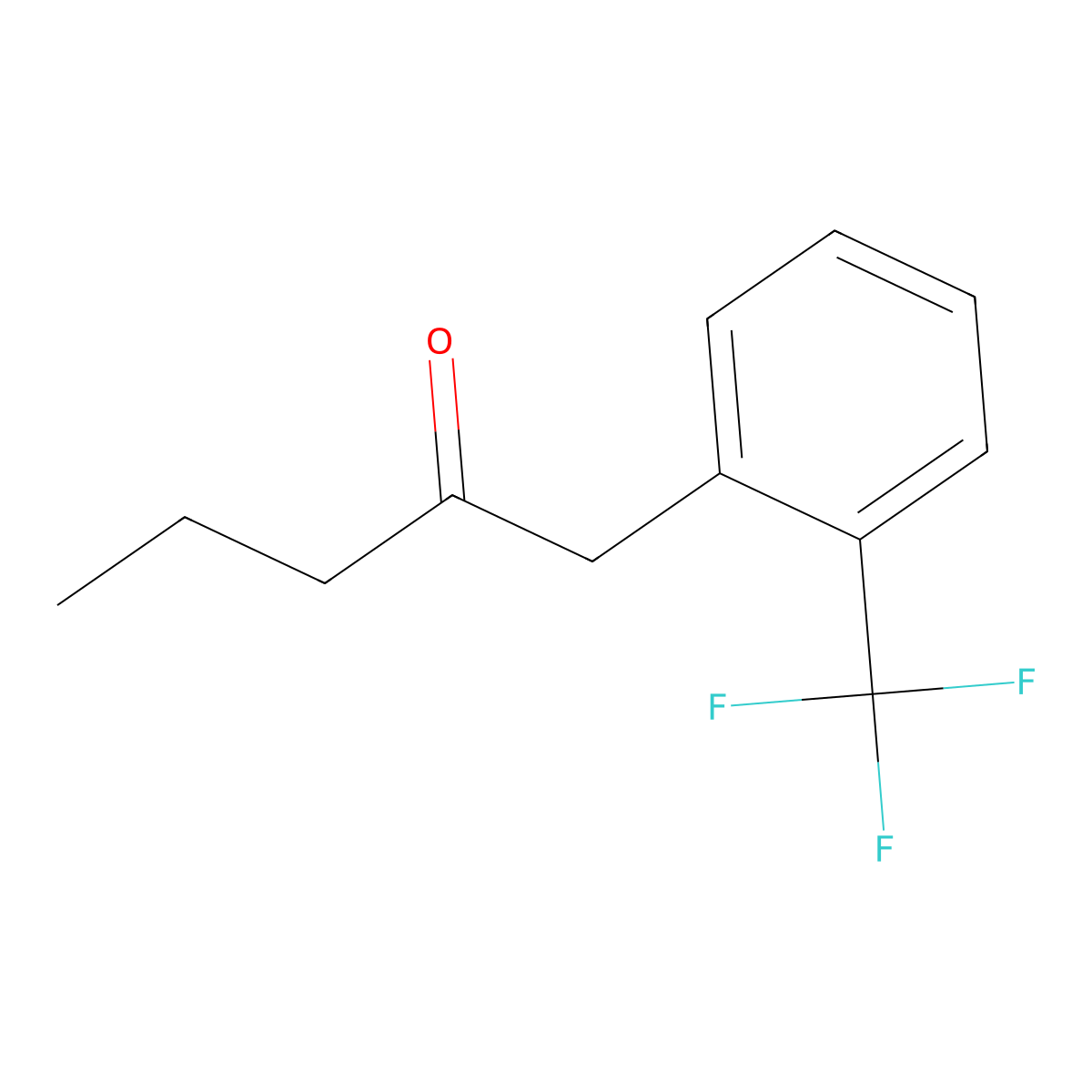 1-[2-(Trifluoromethyl)phenyl]pentan-2-one molecular structure, CAS 1285563-02-1
