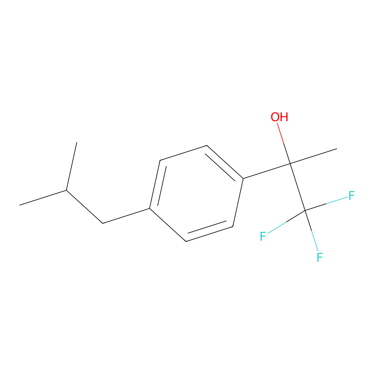 1,1,1-Trifluoro-2-(4-isobutylphenyl)propan-2-ol molecular structure, CAS 1285566-45-1