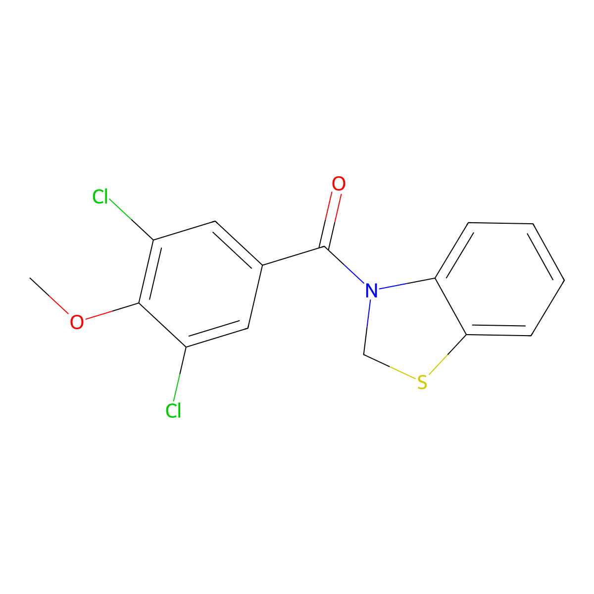 Benzo[d]thiazol-3(2H)-yl(3,5-dichloro-4-methoxyphenyl)methanone molecular structure, CAS 1285573-42-3