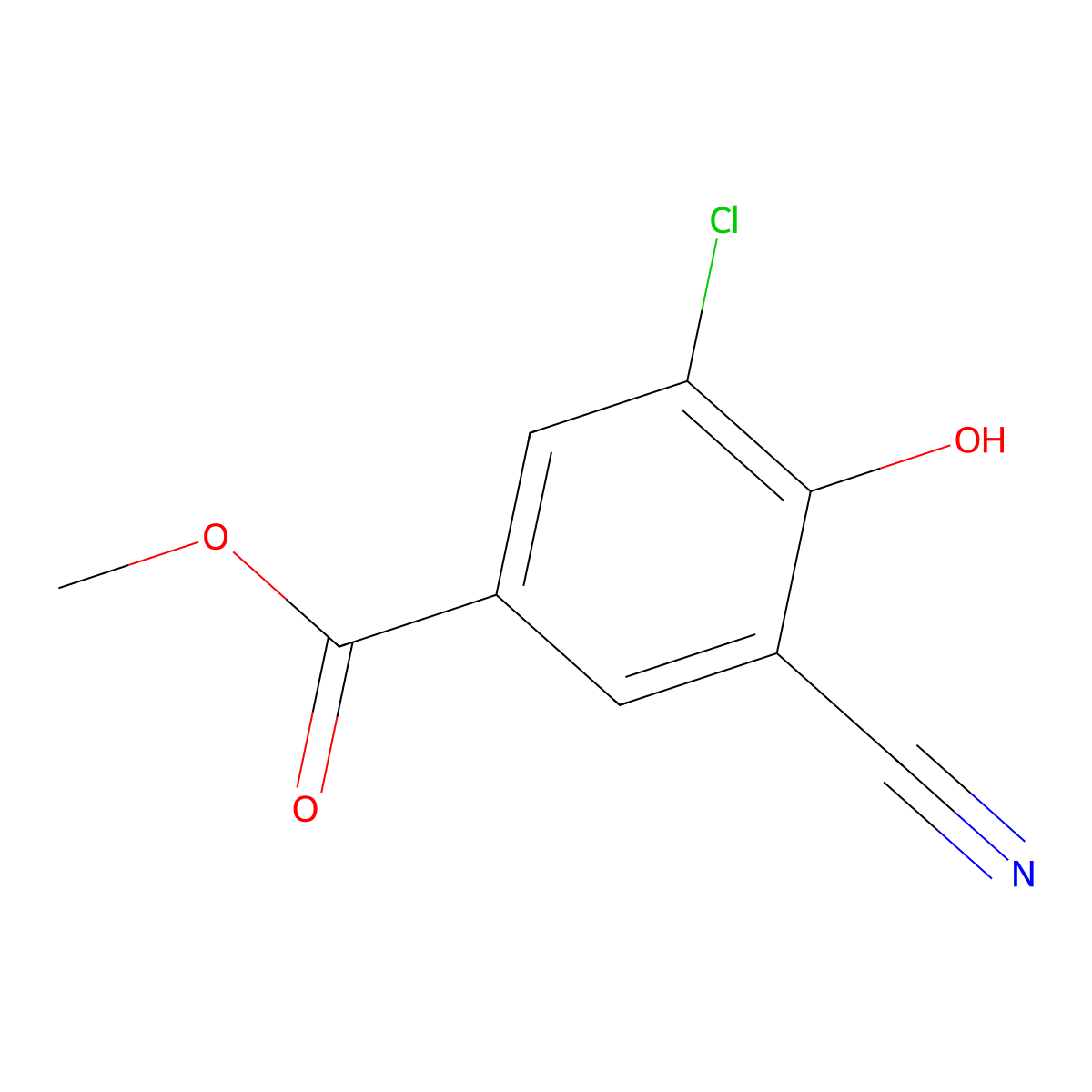 Methyl 3-chloro-5-cyano-4-hydroxybenzoate molecular structure, CAS 1285573-82-1