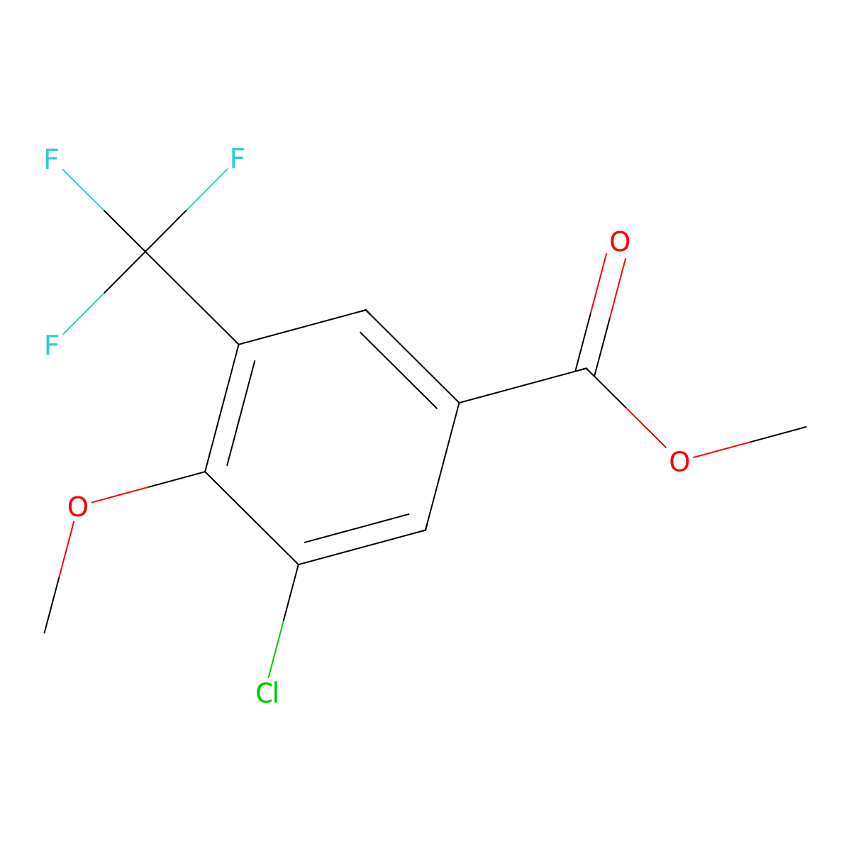 Methyl 3-chloro-4-methoxy-5-(trifluoromethyl)benzoate molecular structure, CAS 1285574-88-0