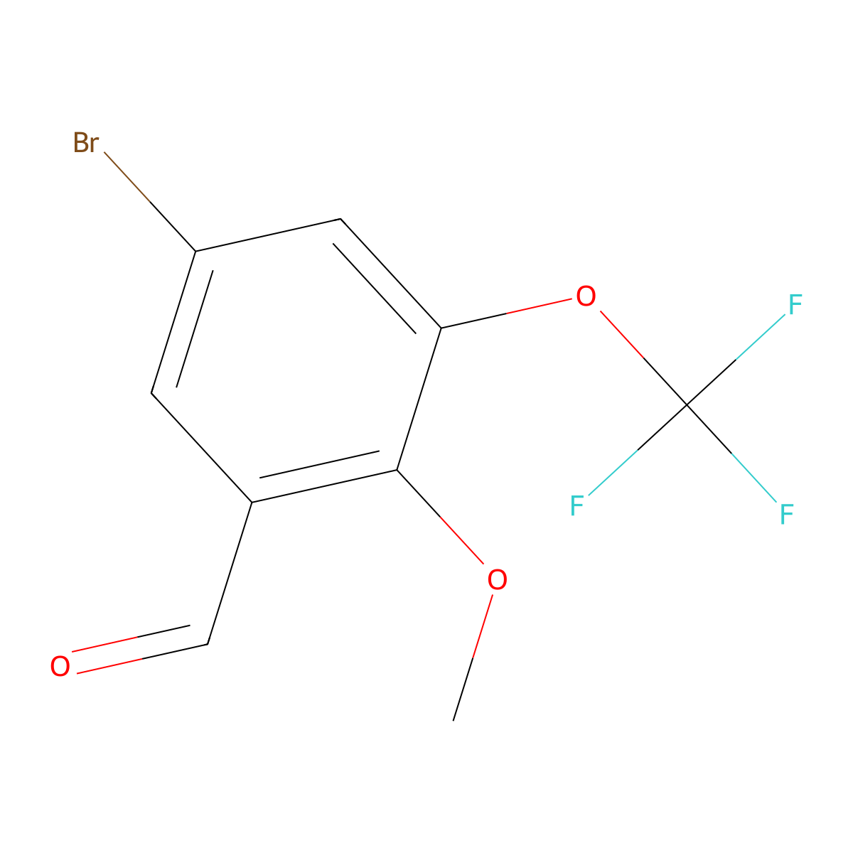 5-Bromo-2-methoxy-3-(trifluoromethoxy)benzaldehyde molecular structure, CAS 1285576-04-6