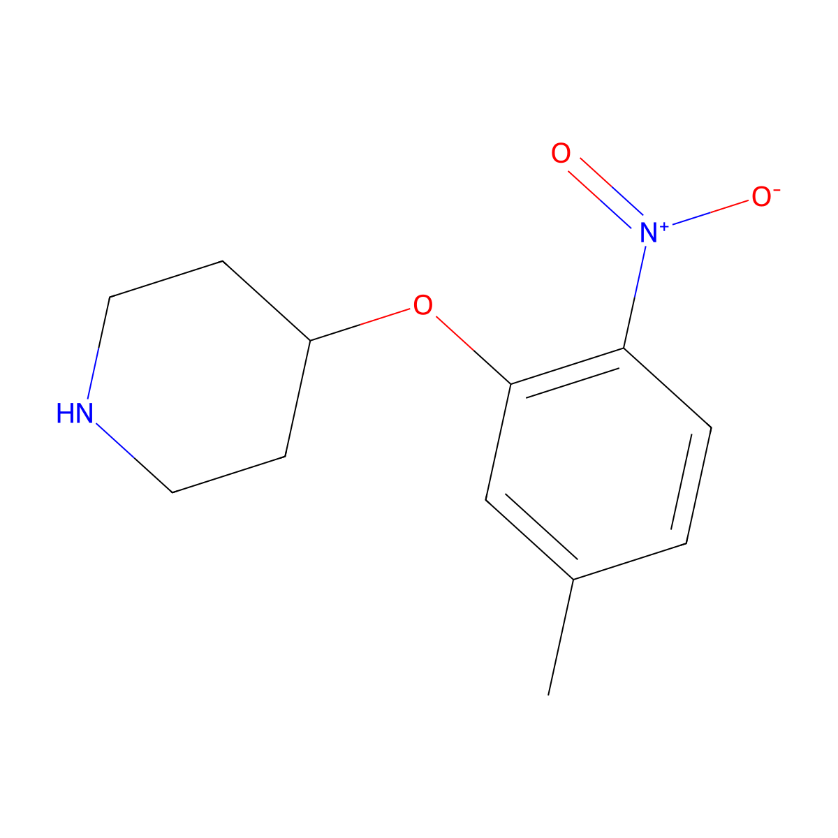 4-(5-Methyl-2-nitrophenoxy)piperidine molecular structure, CAS 1285595-56-3