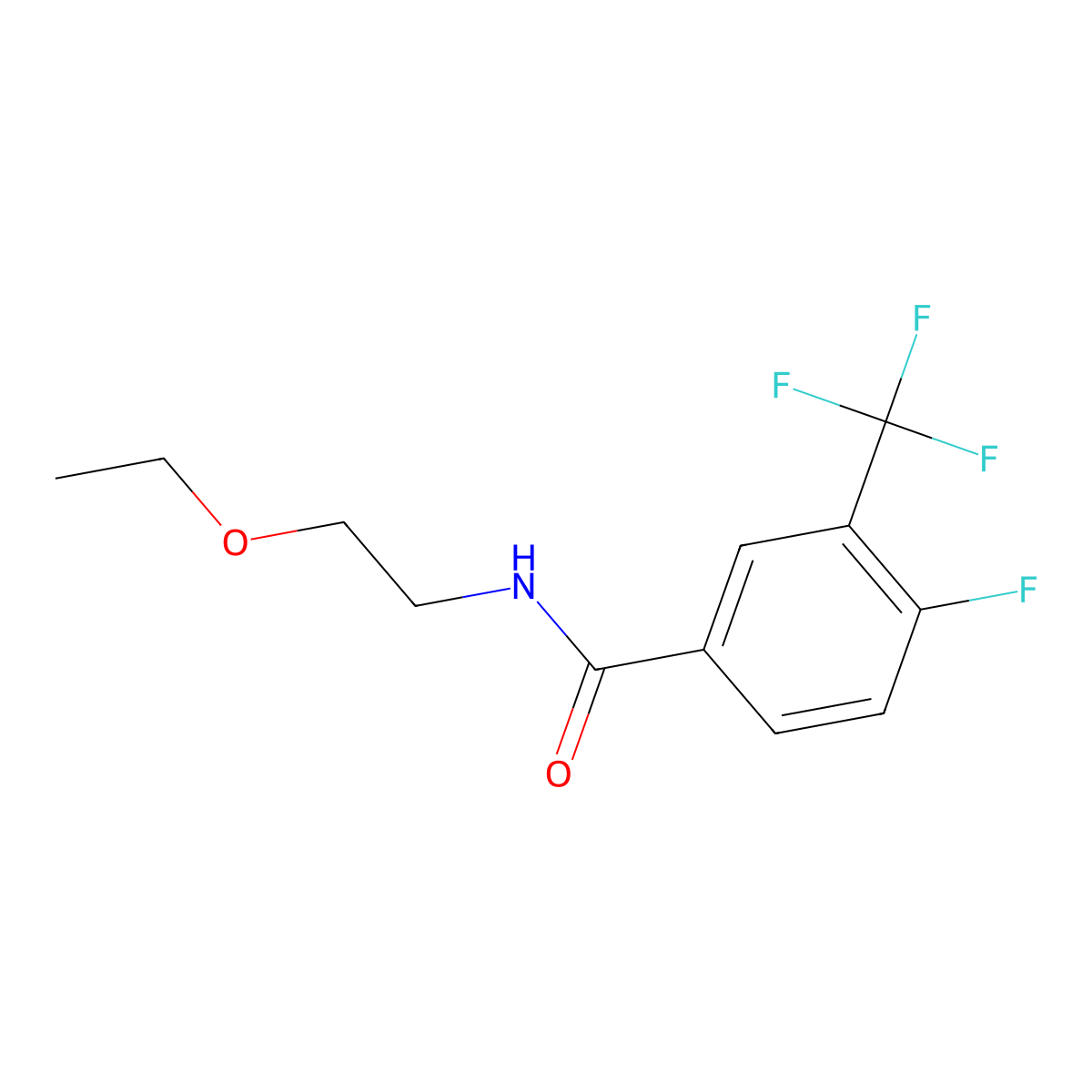 N-(2-ethoxyethyl)-4-fluoro-3-(trifluoromethyl)benzamide molecular structure, CAS 1285610-60-7