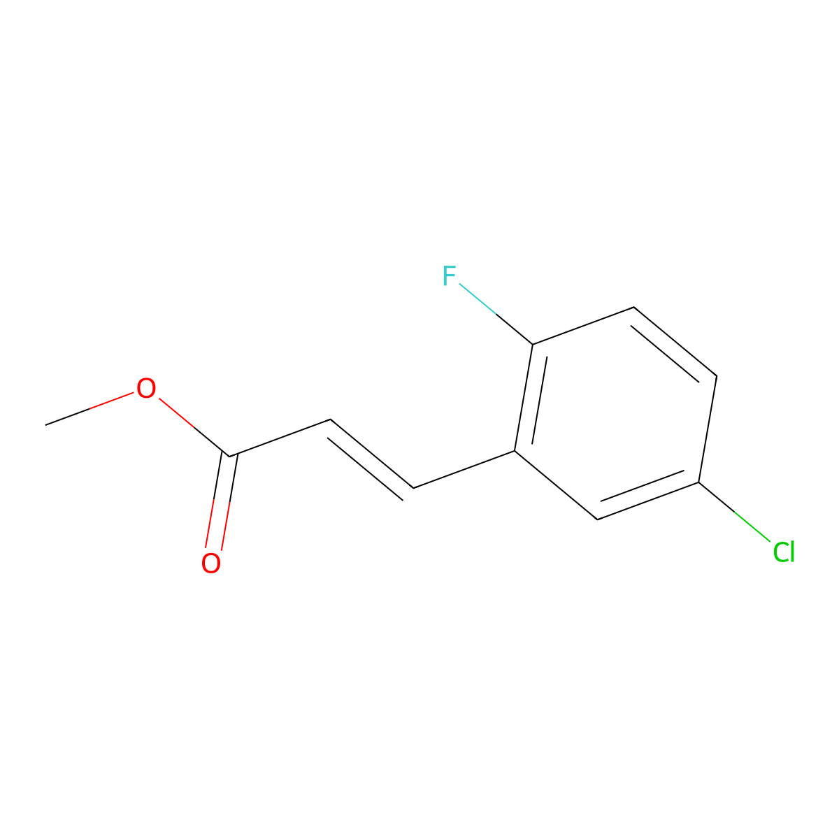 methyl (2E)-3-(5-chloro-2-fluorophenyl)prop-2-enoate molecular structure, CAS 1285610-61-8