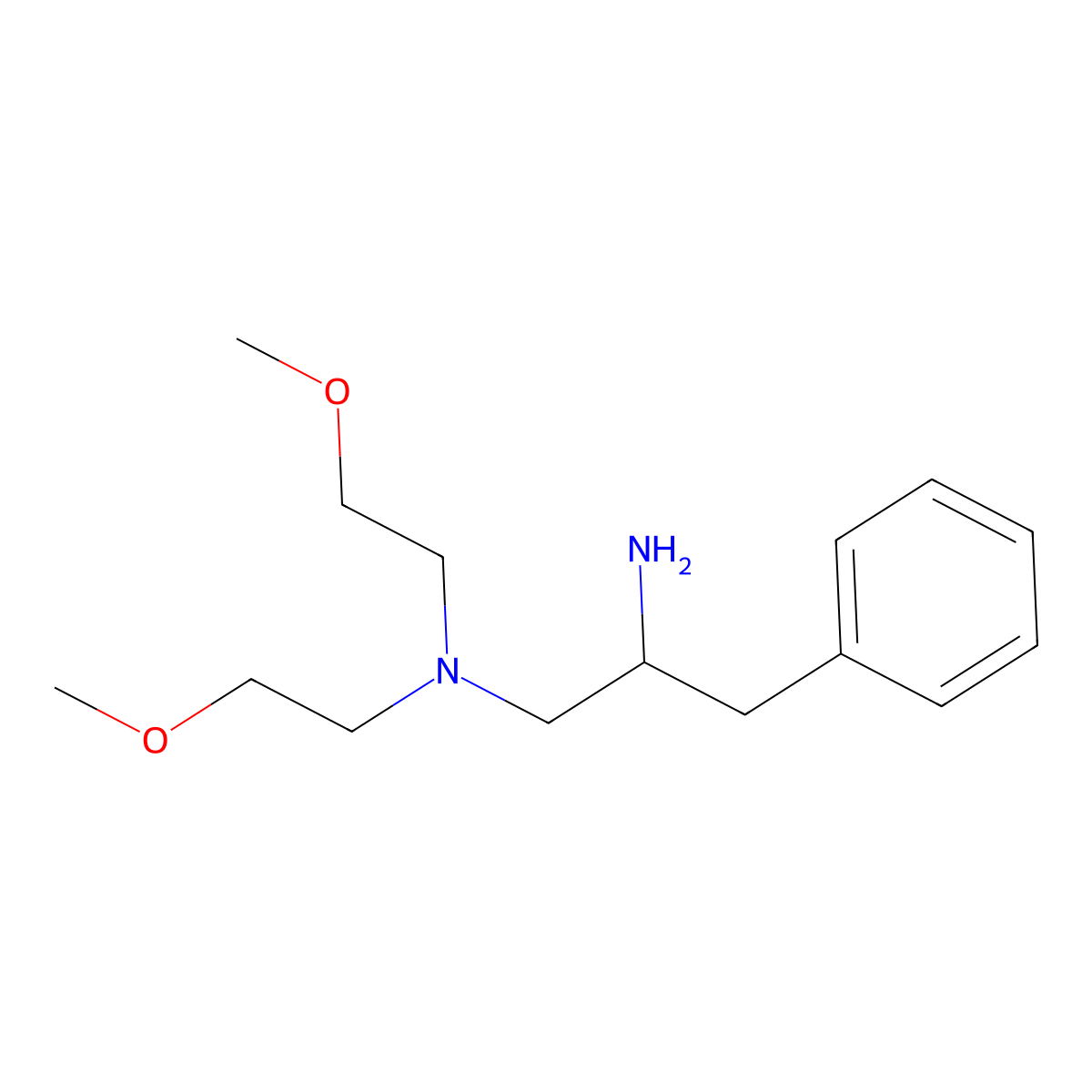 (2-Amino-3-phenylpropyl)bis(2-methoxyethyl)amine molecular structure, CAS 1285634-41-4