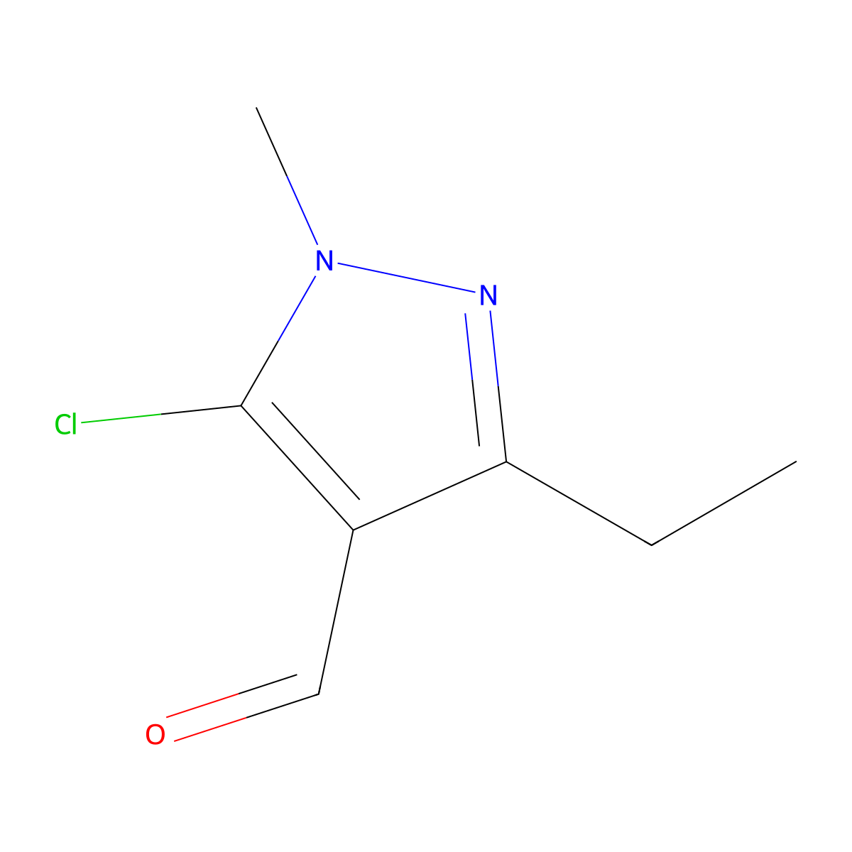 5-Chloro-3-ethyl-1-methyl-1h-pyrazole-4-carbaldehyde molecular structure, CAS 128564-56-7
