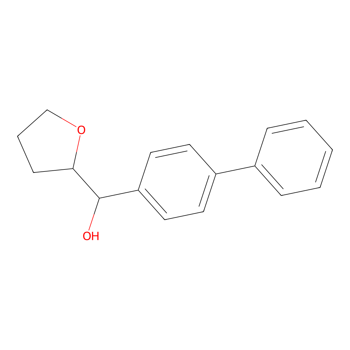 Oxolan-2-yl(4-phenylphenyl)methanol molecular structure, CAS 1285673-85-9