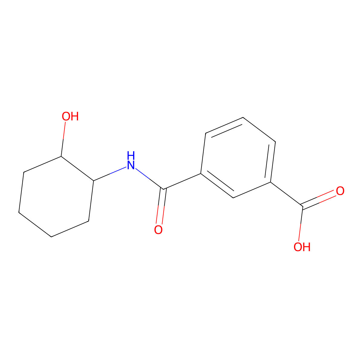 3-((2-Hydroxycyclohexyl)carbamoyl)benzoic acid molecular structure, CAS 1285690-85-8