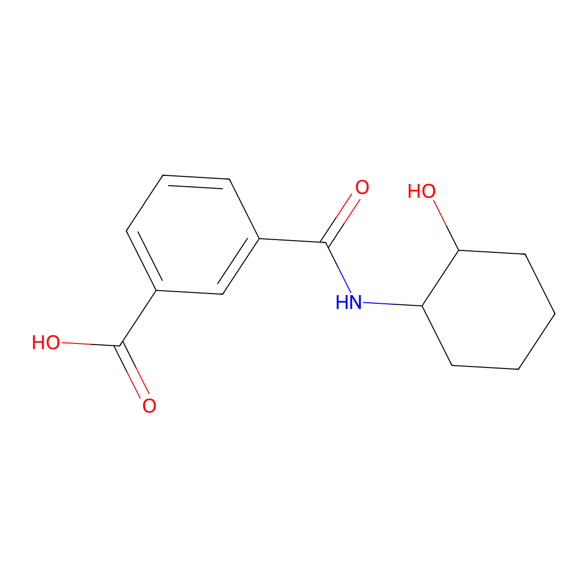 3-((2-Hydroxycyclohexyl)carbamoyl)benzoic acid molecular structure, CAS 1285690-85-8