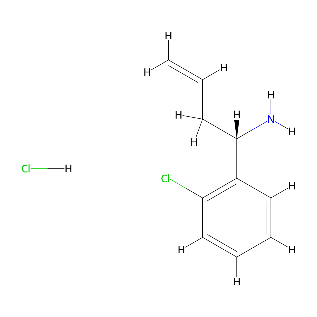 (S)-1-(2-Chlorophenyl)but-3-en-1-amine hydrochloride molecular structure, CAS 1285696-19-6