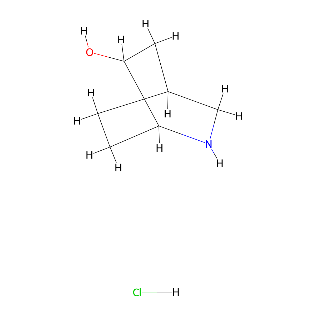6-Hydroxy-2-azabicyclo[2.2.2]octane hydrochloride molecular structure, CAS 128573-76-2
