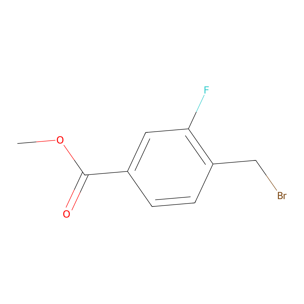 Methyl 4-(bromomethyl)-3-fluorobenzoate molecular structure, CAS 128577-47-9