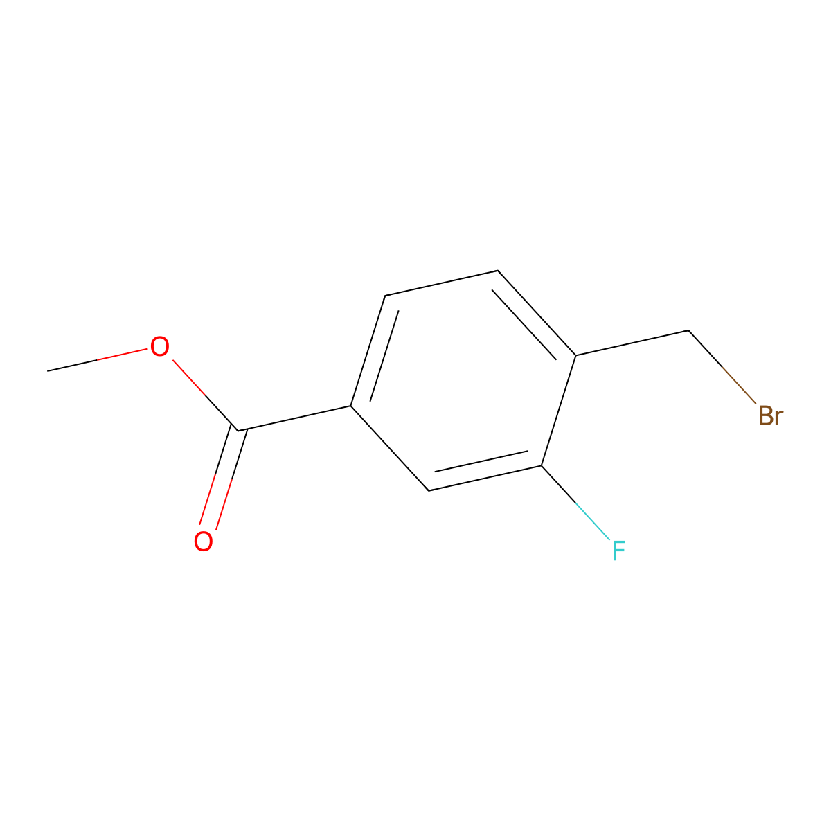 Methyl 4-(bromomethyl)-3-fluorobenzoate molecular structure, CAS 128577-47-9